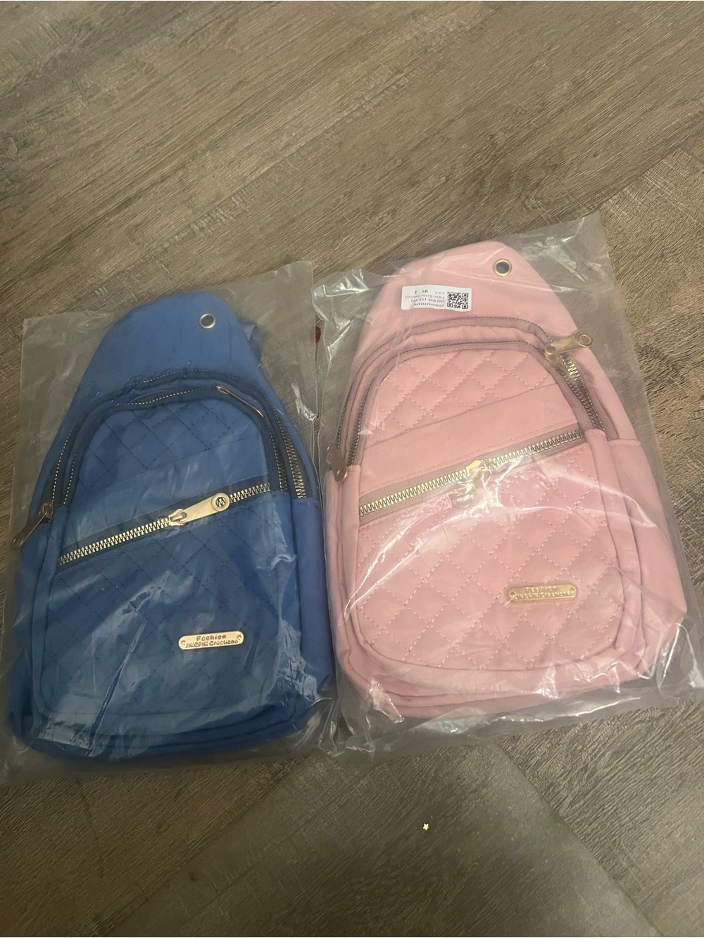 Quilted Sling Backpack - Pink or Blue